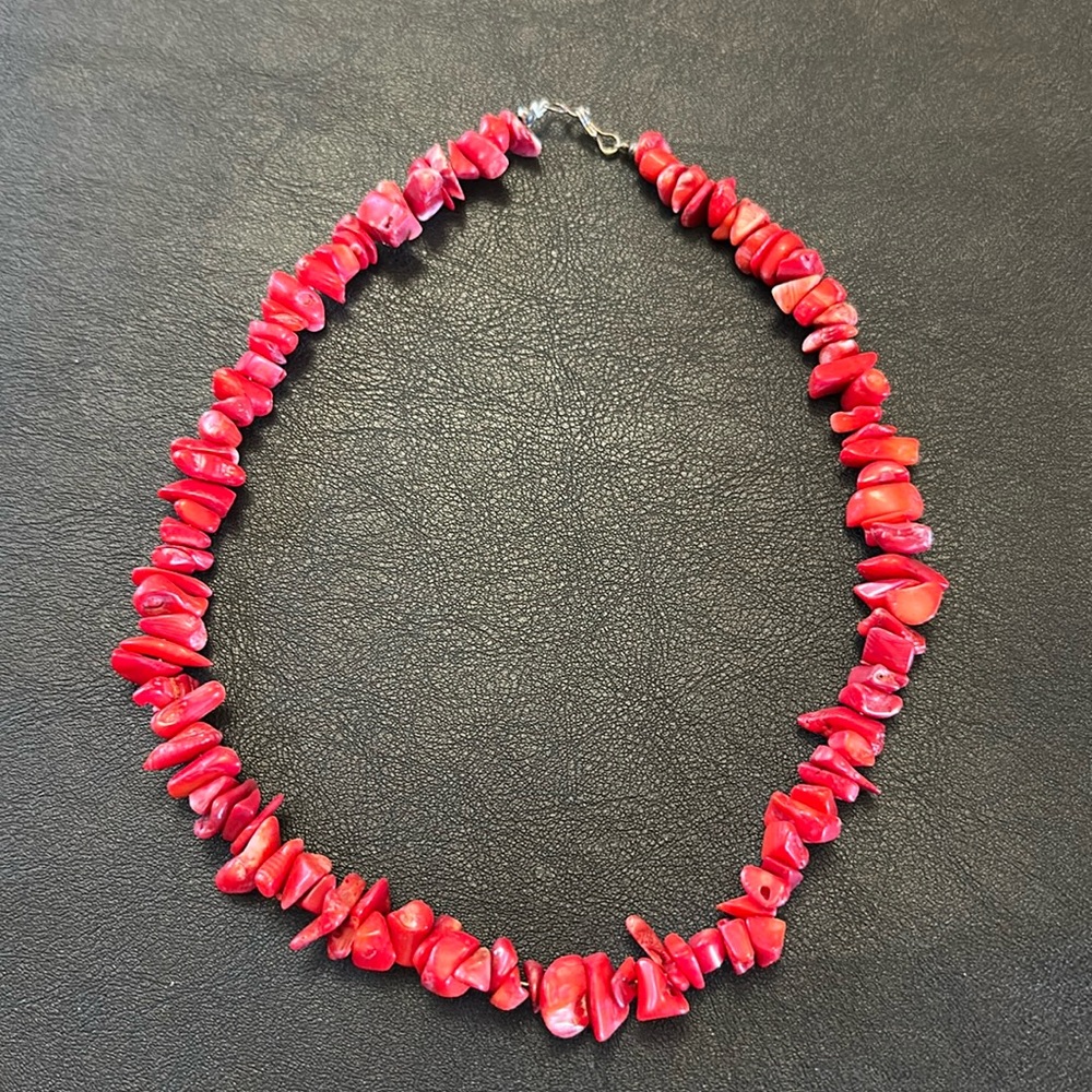 Red Coral 16.25” Vintage Necklace